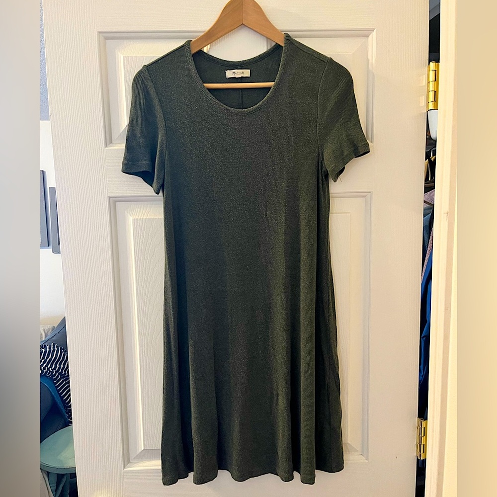 Madewell Forest Green Short Sleeve Dress